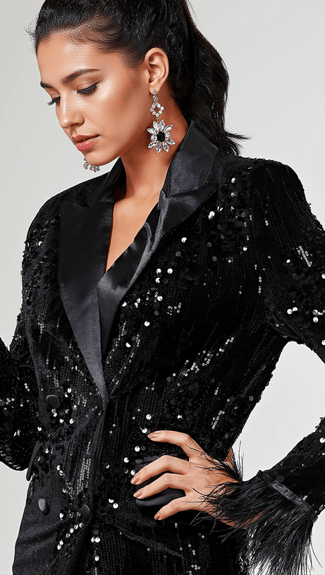 ALIYAH BLACK GEMSTONE CRYSTAL EARRINGS