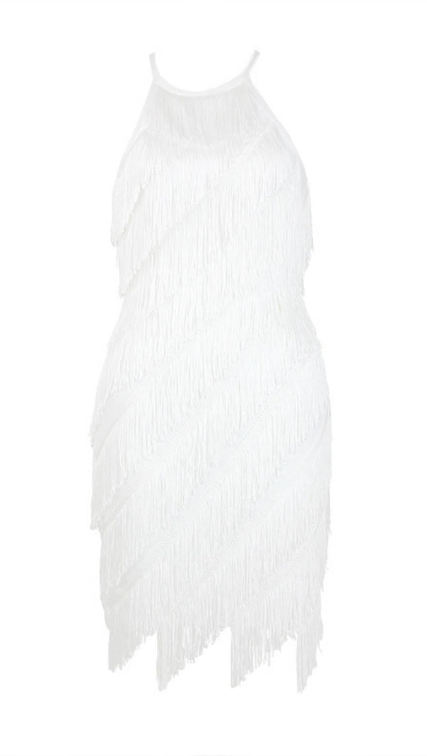 AIIZIE TASSELS MIDI DRESS IN WHITE - product image