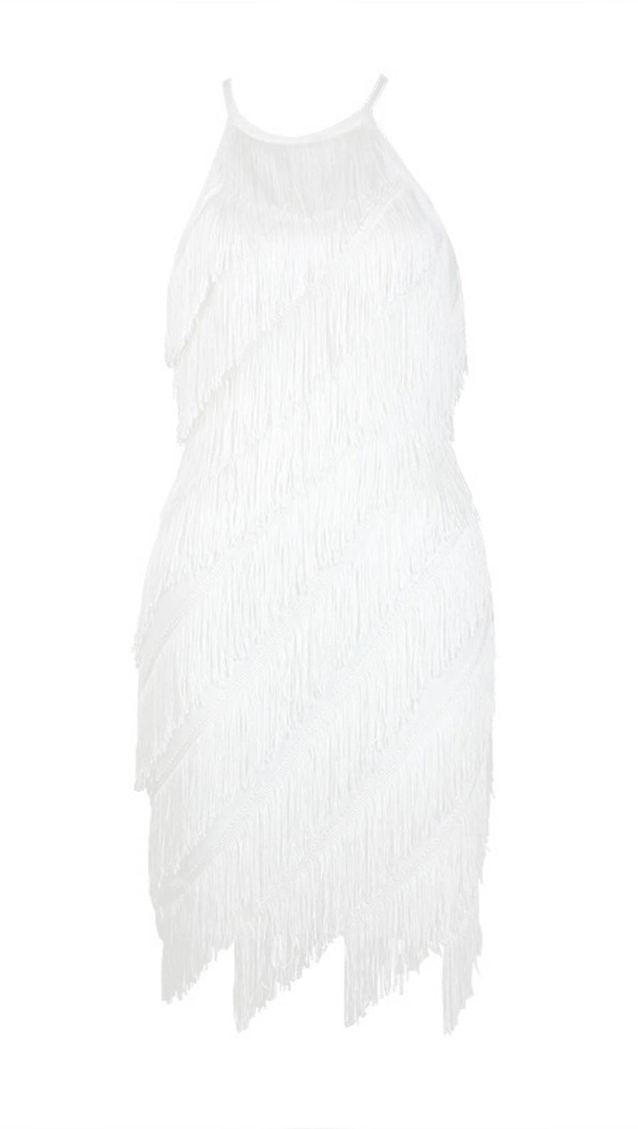TASSELS MIDI DRESS IN WHITE