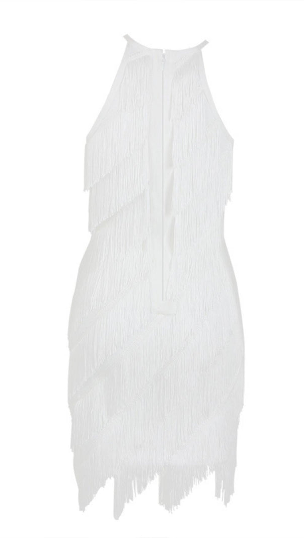 AIIZIE TASSELS MIDI DRESS IN WHITE - product image
