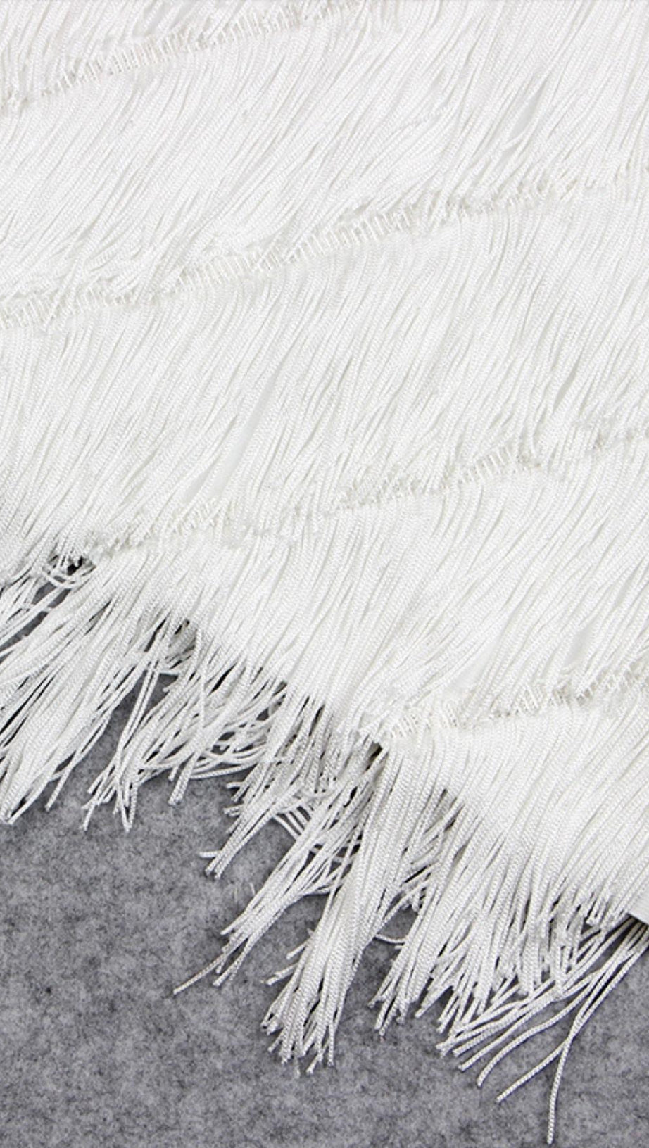 TASSELS MIDI DRESS IN WHITE