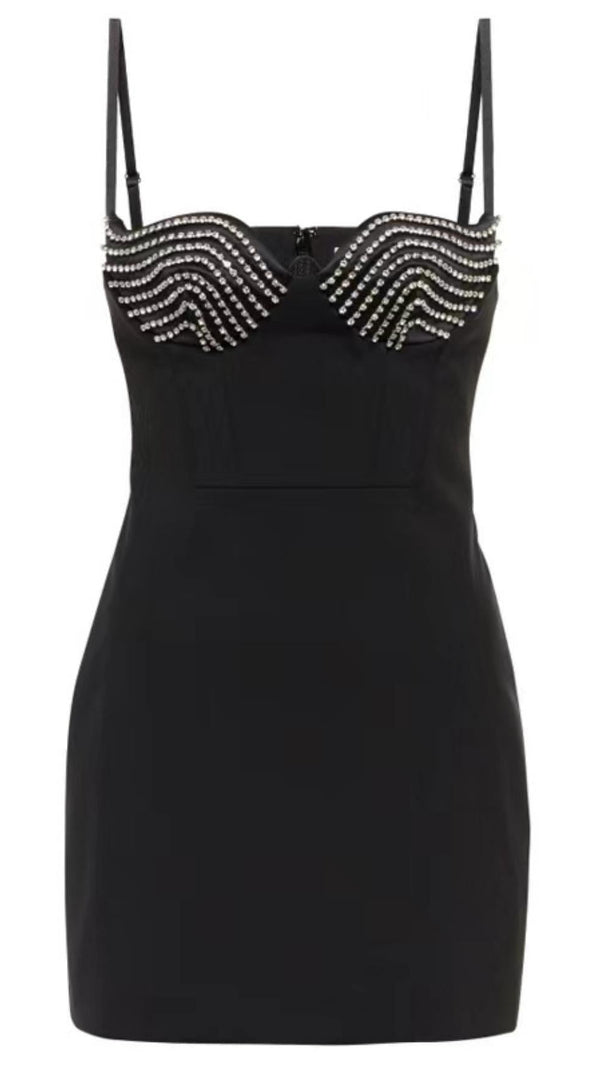 AIIZIE STRAPPY MINI DRESS IN BLACK - product image