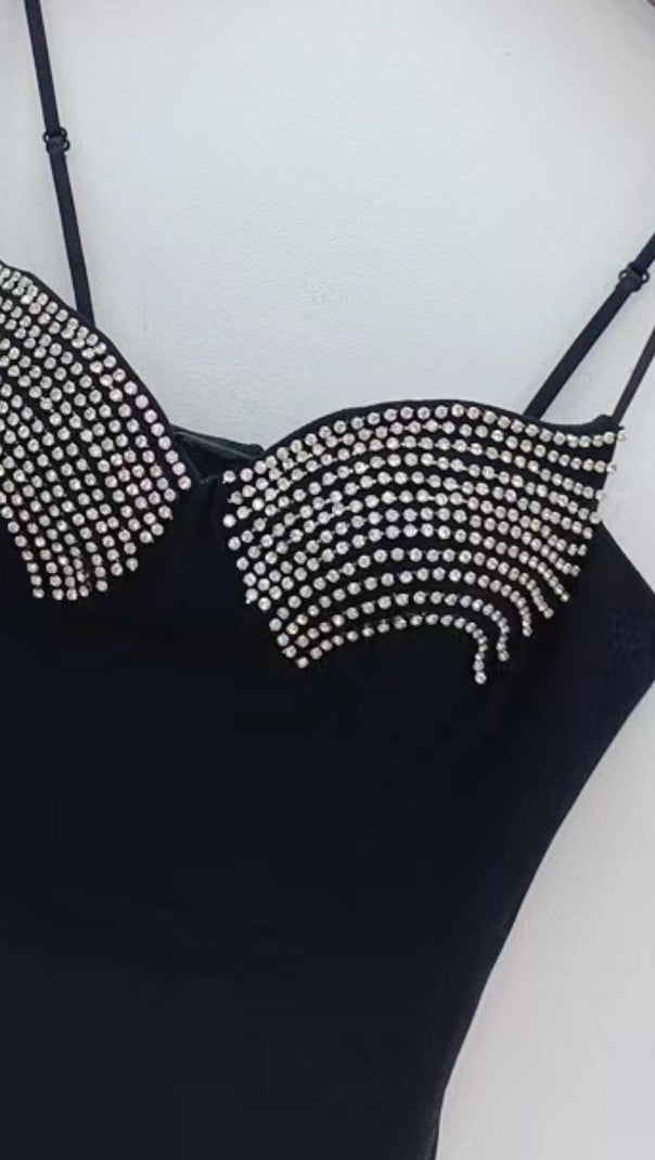AIIZIE STRAPPY MINI DRESS IN BLACK - product image