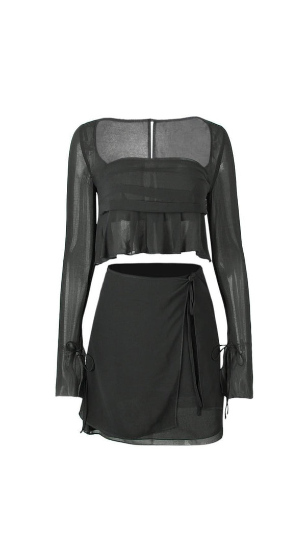 AIIZIE CHIFFON SUIT IN GREY - product image