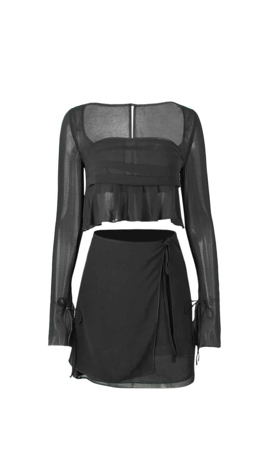 CHIFFON-ANZUG IN GRAU