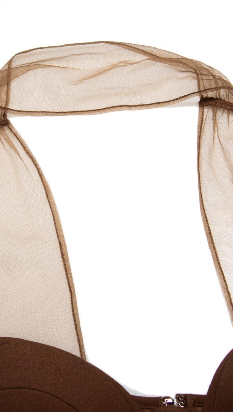 LONG SLEEVE MINI DRESS IN BROWN