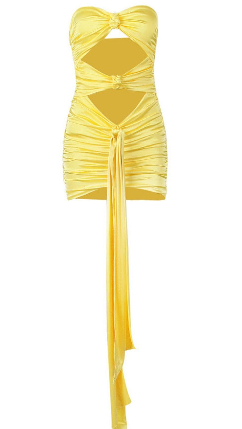 MINI ABITO SENZA SPALLINE IN GIALLO