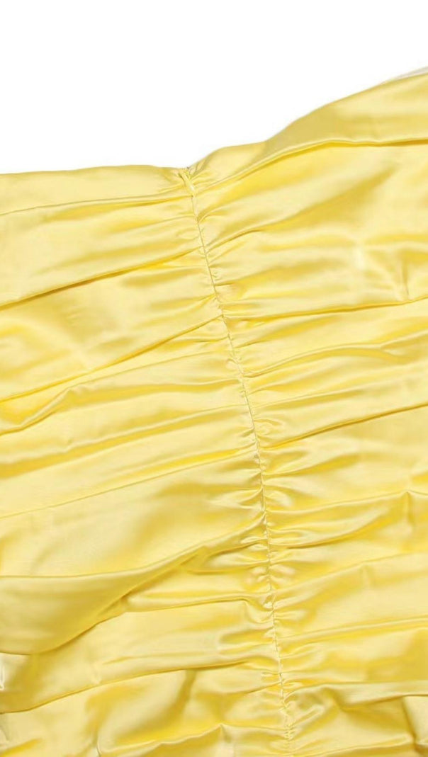 AIIZIE STRAPLESS MINI DRESS IN YELLOW - product image