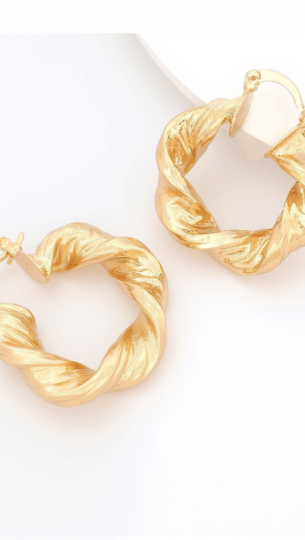 AIIZIE MAIA CHUNKY TWIST HOOP EARRINGS - product image