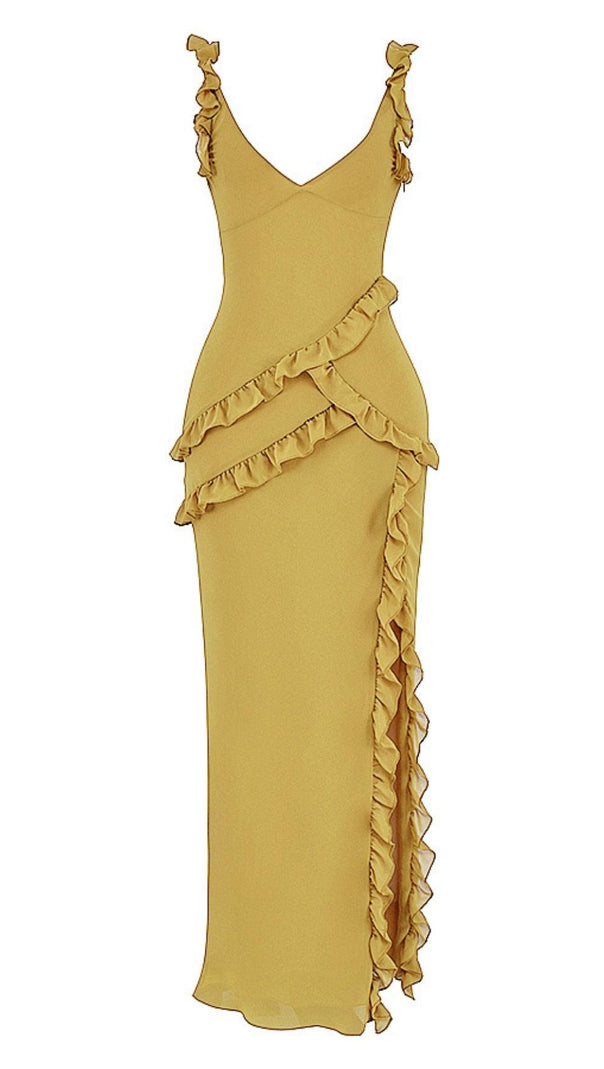 AIIZIE SPLIT MAXI DRESS IN GREEN - product image