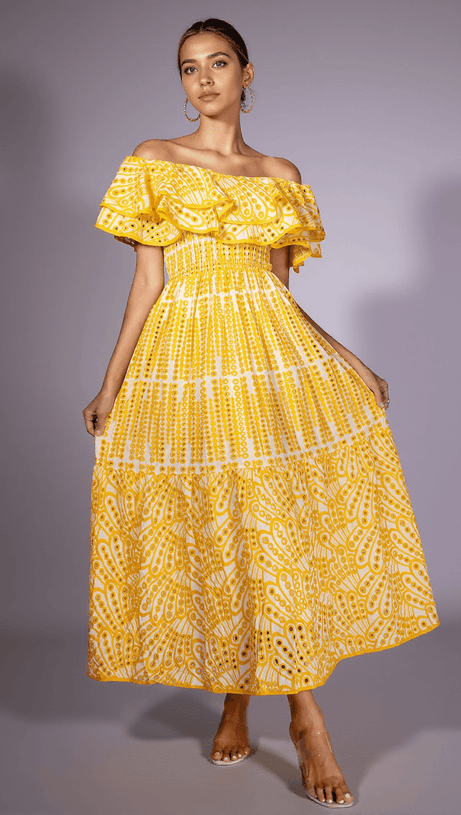 ASHLEY DOUBLE RUFFLE FLORAL DRESS