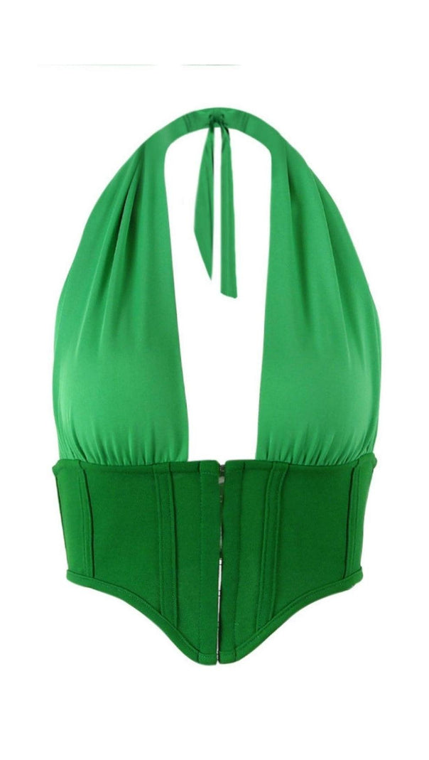 AIIZIE HALTER TOPS IN GREEN - product image