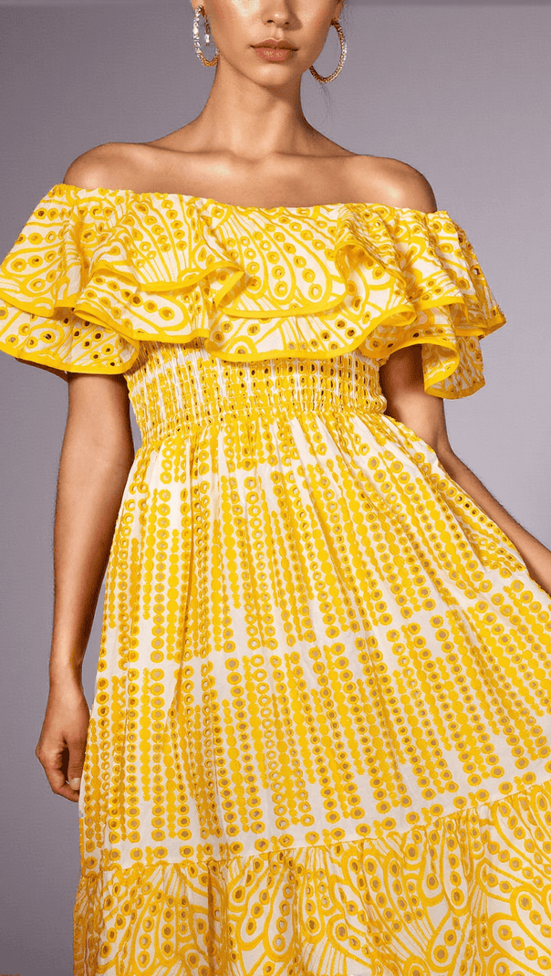 AIIZIE ASHLEY DOUBLE RUFFLE FLORAL DRESS - product image