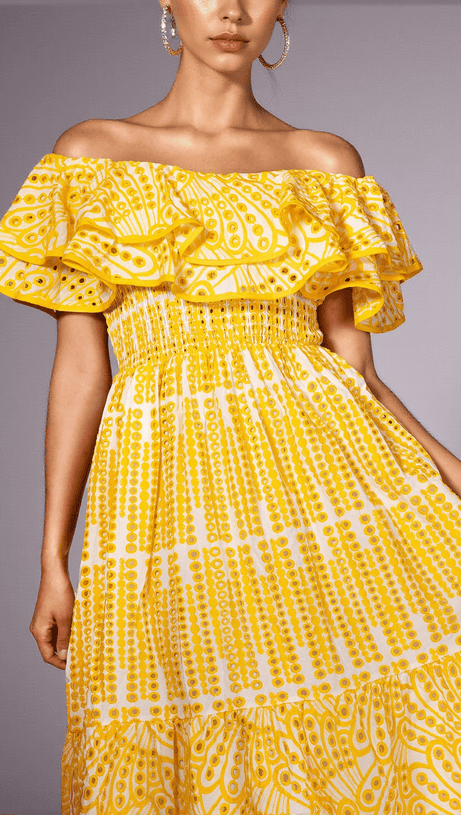 ASHLEY DOUBLE RUFFLE FLORAL DRESS