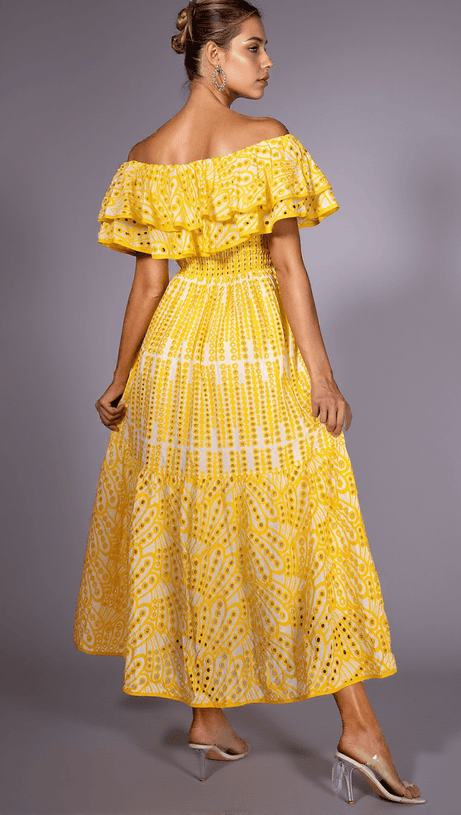 ASHLEY DOUBLE RUFFLE FLORAL DRESS