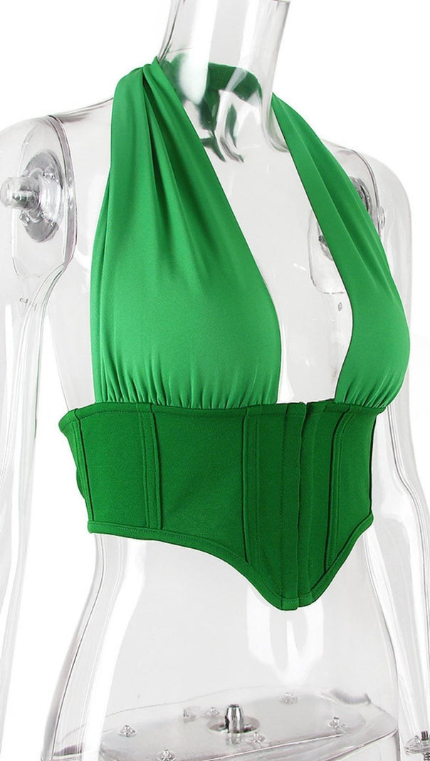 AIIZIE HALTER TOPS IN GREEN - product image