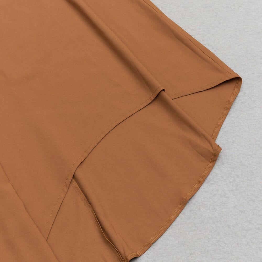 AIIZIE BROWN ONE SHOULDER SLEEVELESS CASUAL DRESS - product image