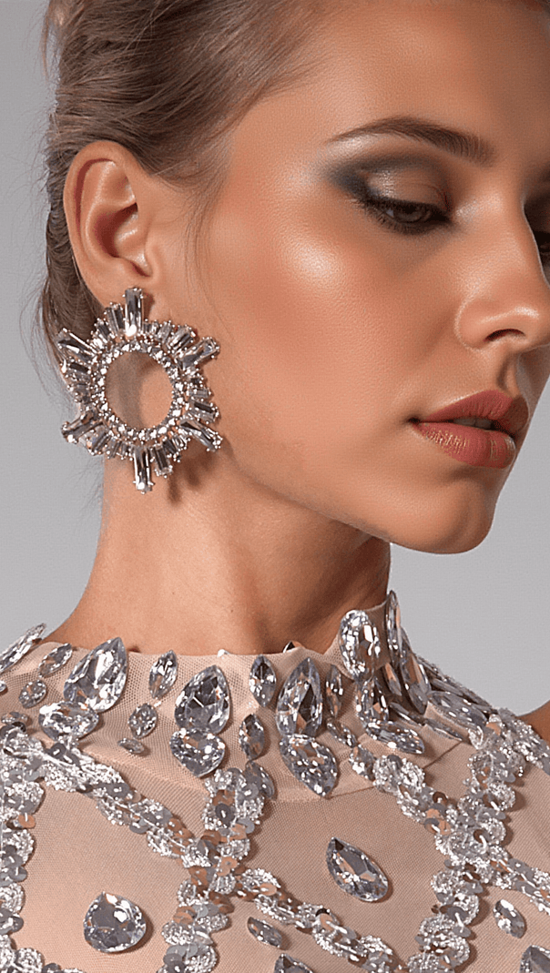 AIIZIE CHARLOTTE SUNFLOWER CRYSTAL EARRINGS - product image