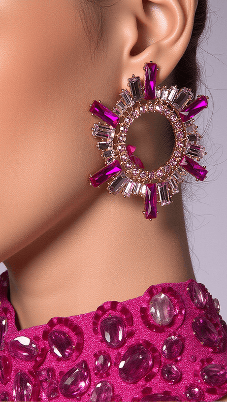 CHARLOTTE SUNFLOWER CRYSTAL EARRINGS