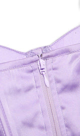 SATIN CORSET TWO PIECE SET IN PURPLE