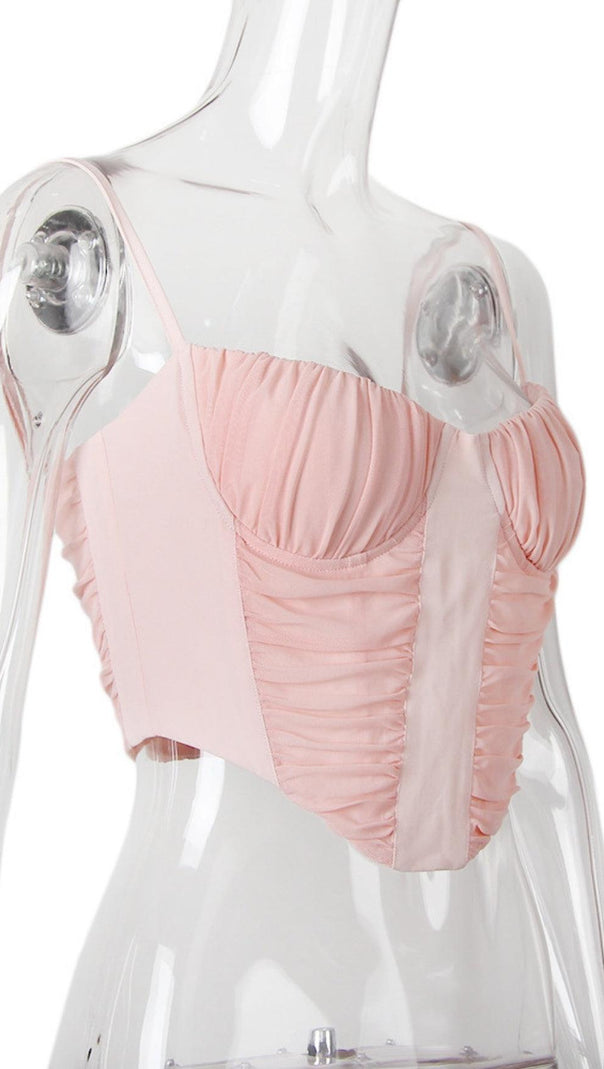 AIIZIE FISHBONE TOPS IN PINK - product image