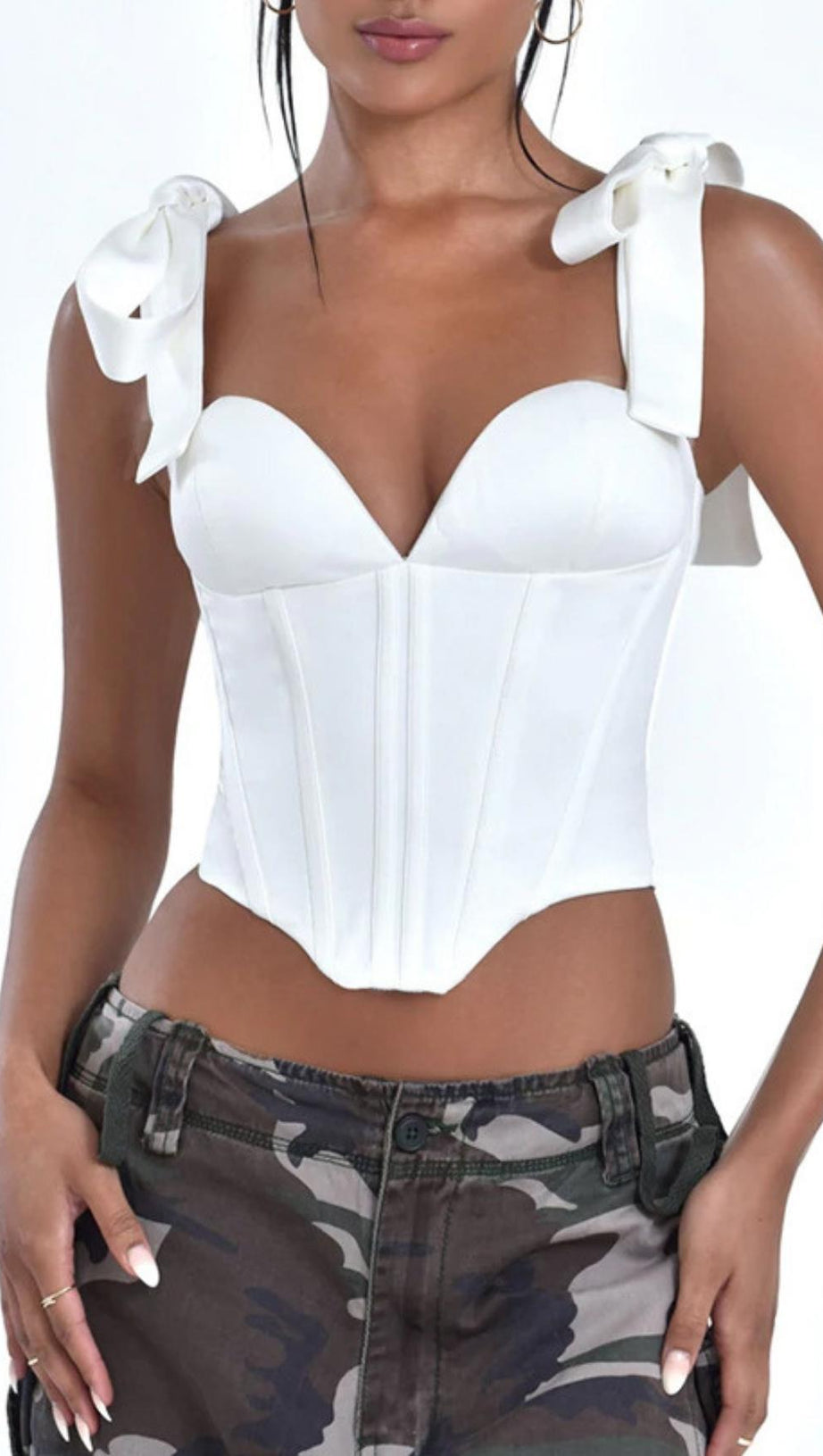 FISHBONE TOPS IN WHITE