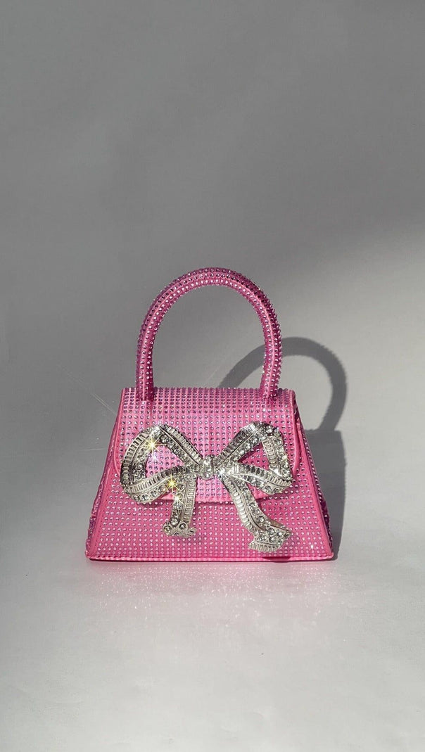 AIIZIE BOW EMBELLISHED MINI TOTE BAG IN PINK - product image