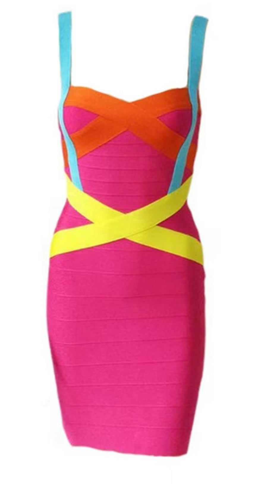 ABITO MIDI BANDAGE ROSA