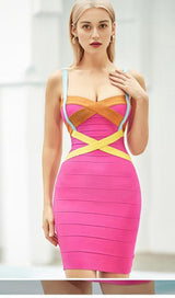 BANDAGE MIDI DRESS IN PINK