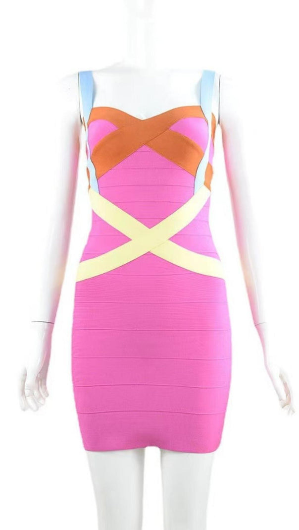 AIIZIE BANDAGE MIDI DRESS IN PINK - product image