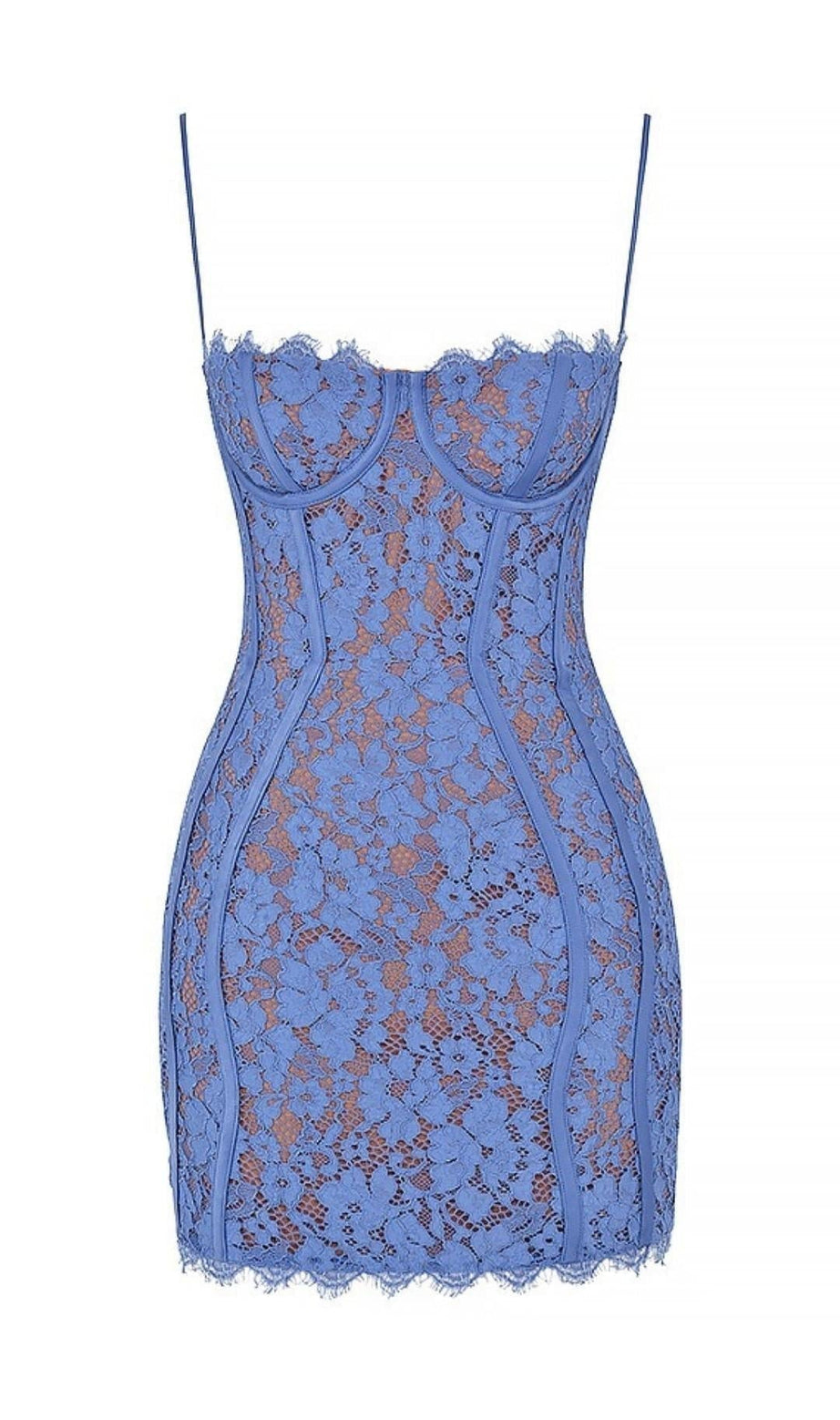 SPITZEN-MINIKLEID IN LILA