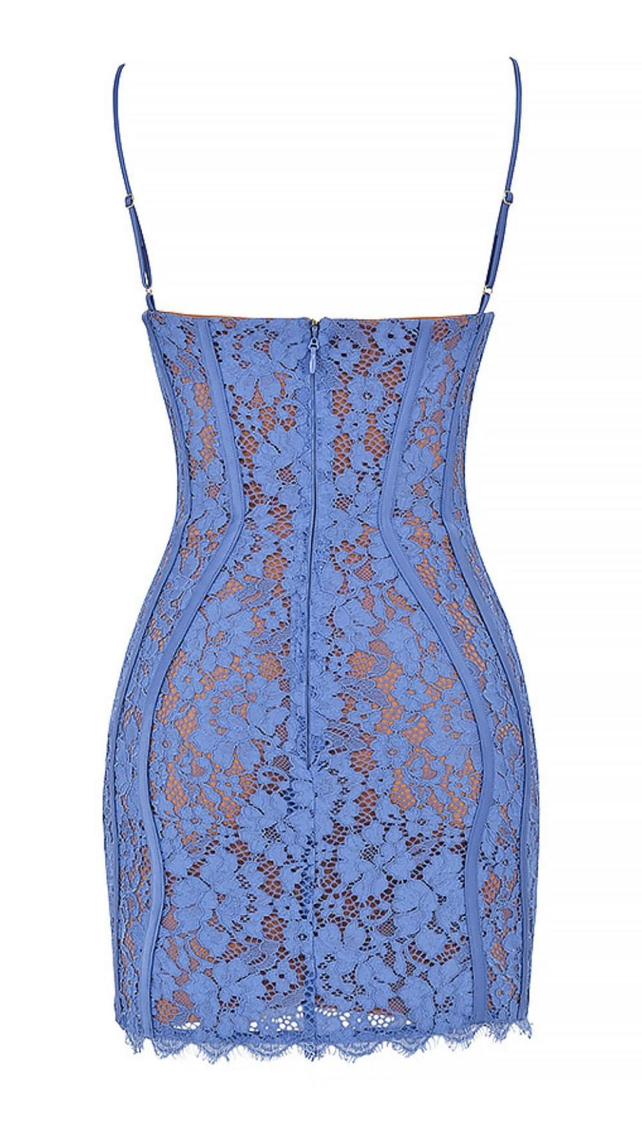 LACE MINI DRESS IN PURPULE