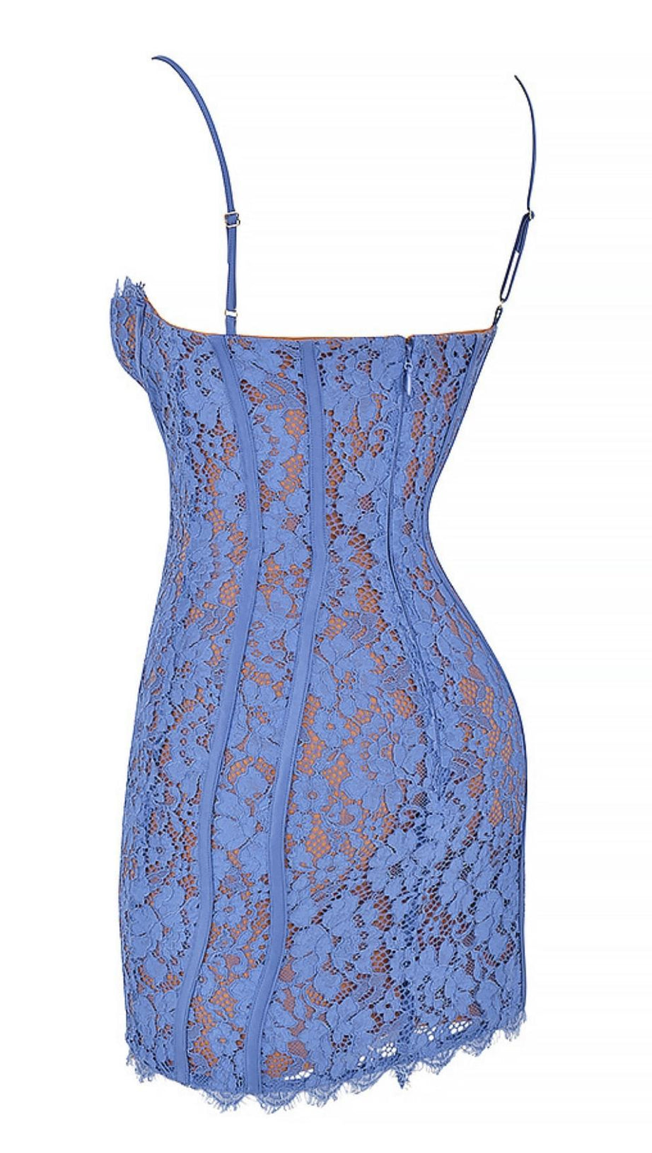 LACE MINI DRESS IN PURPULE