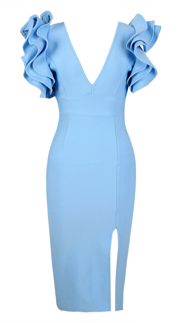AIIZIE SPLIT MIDI DRESS IN BLUE - product image