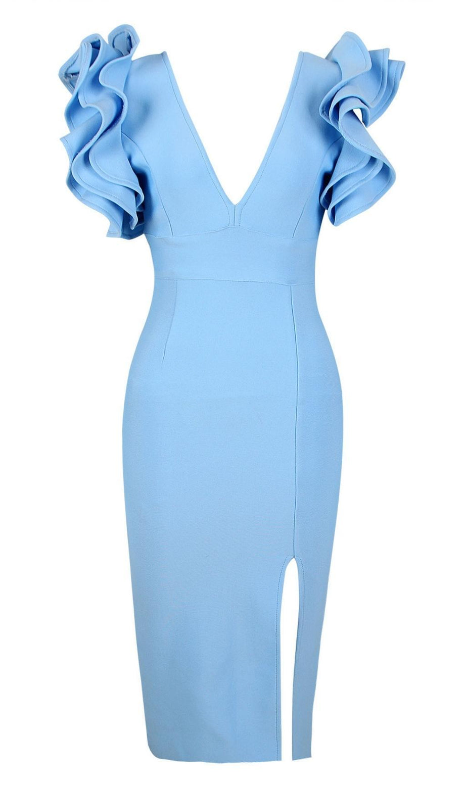 GESPLITTES MIDIKLEID IN BLAU