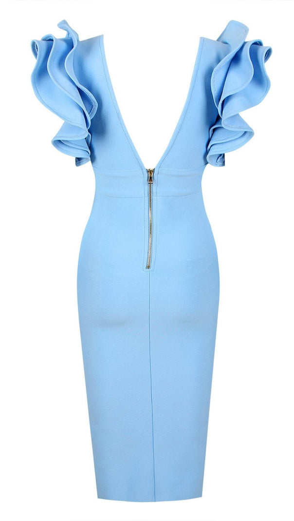 AIIZIE SPLIT MIDI DRESS IN BLUE - product image