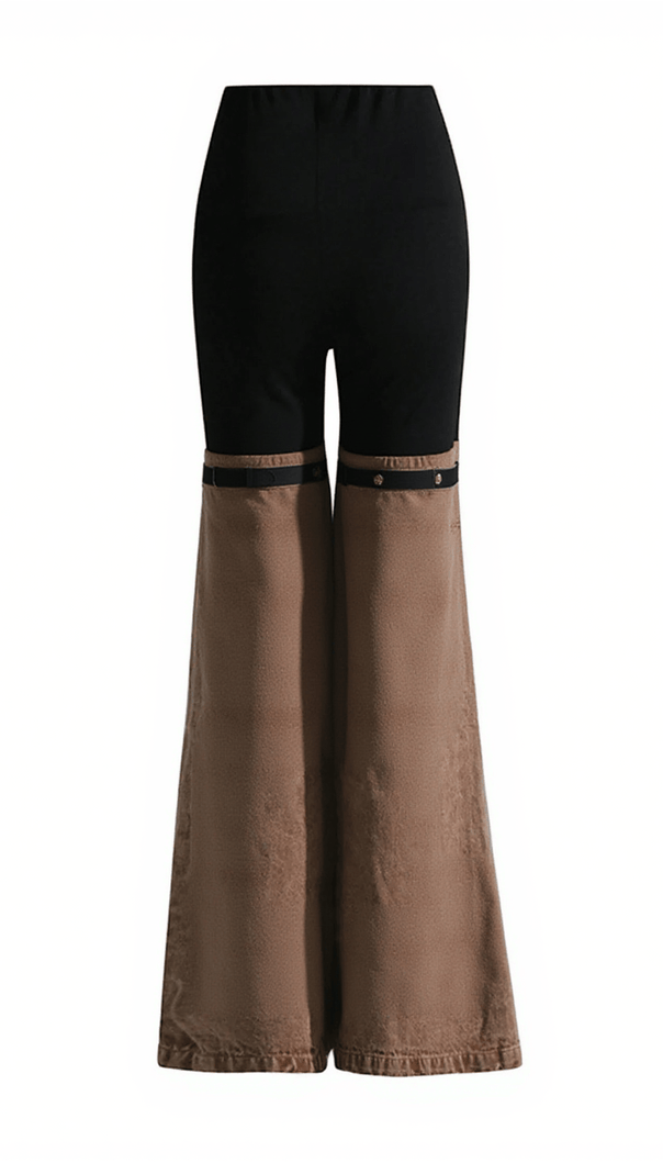 AIIZIE KALLIPATEIRA HIGH WAIST COLOR BLOCK WIDE LEG PANTS - product image