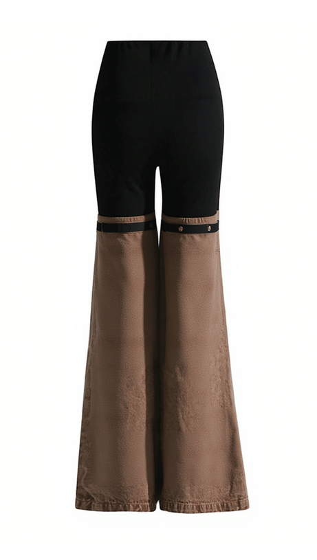 KALLIPATEIRA HIGH WAIST COLOR BLOCK WIDE LEG PANTS