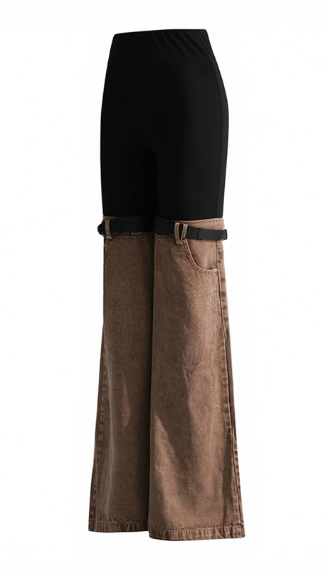 KALLIPATEIRA HIGH WAIST COLOR BLOCK WIDE LEG PANTS