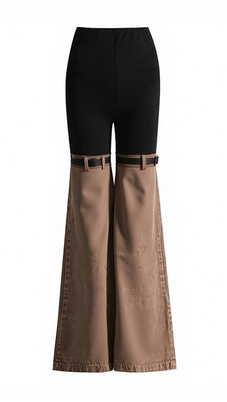 KALLIPATEIRA HIGH WAIST COLOR BLOCK WIDE LEG PANTS
