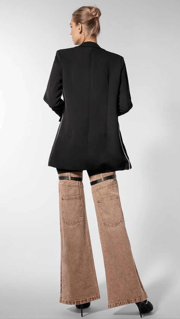 AIIZIE KALLIPATEIRA HIGH WAIST COLOR BLOCK WIDE LEG PANTS - product image