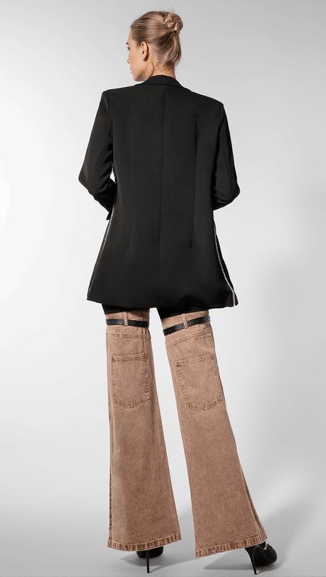 KALLIPATEIRA HIGH WAIST COLOR BLOCK WIDE LEG PANTS