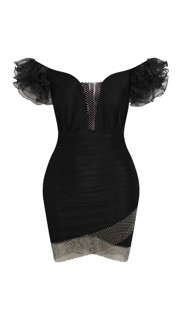 AIIZIE LACE MINI DRESS IN BLACK - product image