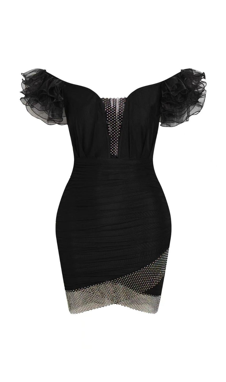 MINI ABITO IN PIZZO NERO