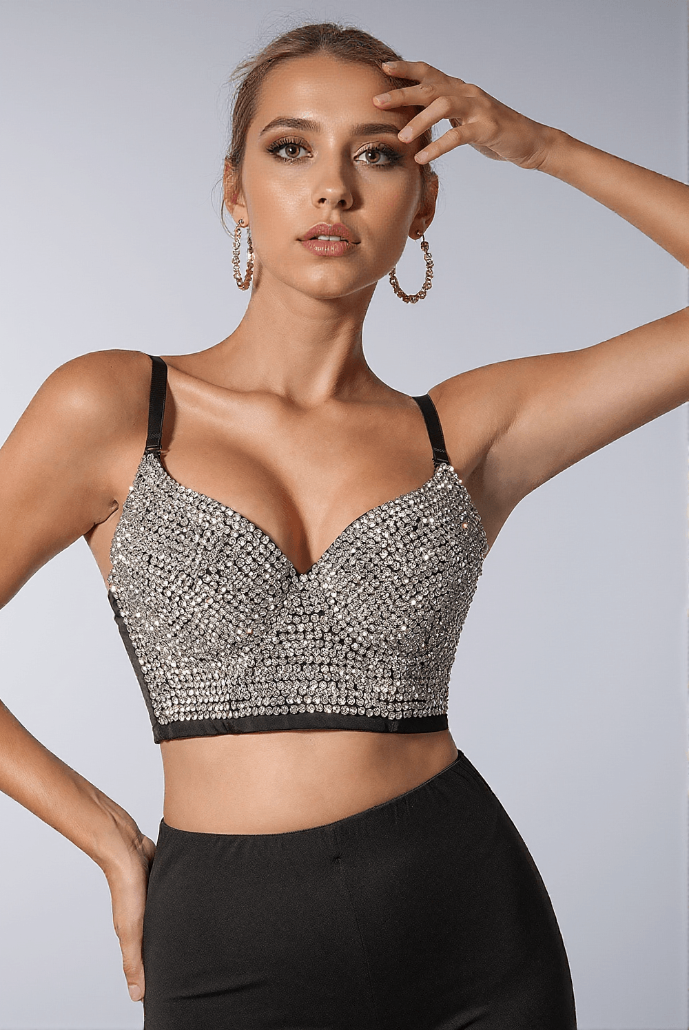 CELYNE SPARKLING RHINESTONE BUSTIER TOP