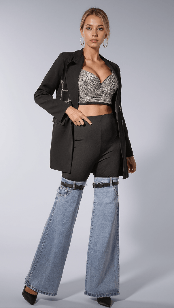 AIIZIE CELYNE SPARKLING RHINESTONE BUSTIER TOP - product image