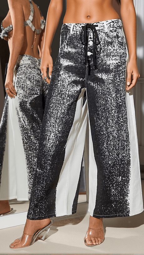 ANONA DENIM PANTS IN BLACK