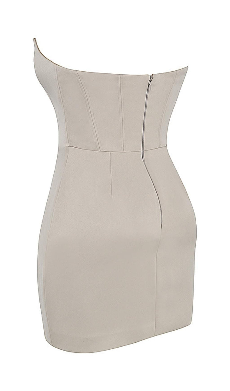 CORSET MINI DRESS IN BEIGE