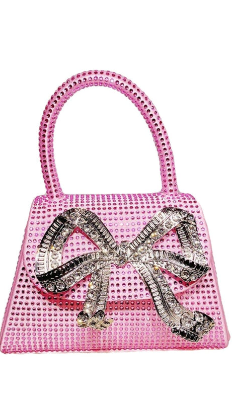 BOW EMBELLISHED MINI TOTE BAG IN PINK