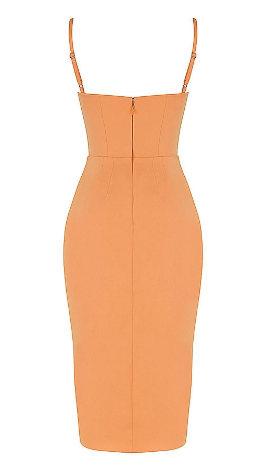 SATIN MIDI DRESS IN ORANGE
